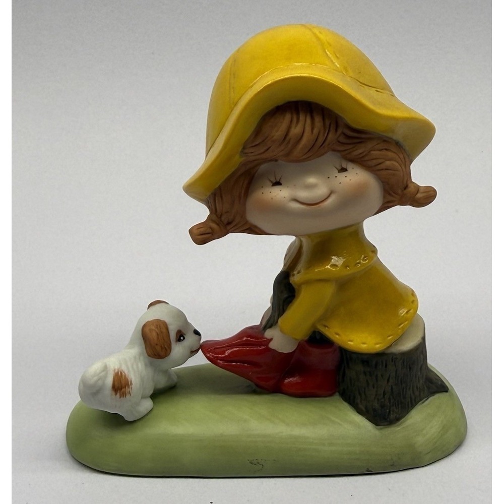 1983‎ Hallmark Slickers Tug Of Love! w/Puppy 3.5" Porcelain figurine